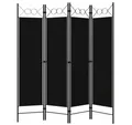 Produktbild: vidaXL Raumteiler, 4-tlg. Paravent Schwarz 160 x 180 cm
