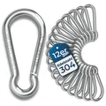 Produktbild: 12 Stück Karabinerhaken Edelstahl, 6 x 60mm – Karabiner mit Belastbarkeit von...