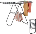 Produktbild: Wäscheständer - klappbar - 2 Ebenen - Flügelgestell - stehend - Metall - Badezimmer - grau