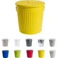 Produktbild: Jinfa Mülleimer mit Deckel, Ascheeimer, Abfallbehälter, Mülltonne, Papierkorb | aus Metall, Gelb, Ø 29 cm, Höhe 31,5 cm 18 Liter - Gelb