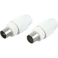 Produktbild: Schwaiger Koaxial Stecker Set Kst1121 532 Weiß, 1x Koax Stecker + 1x Koax Buchse F-stecker