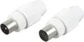 Produktbild: Schwaiger Koaxial Stecker Set KST1121 532 weiß, 1x Koax Stecker + 1x Koax Buchse