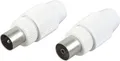 Produktbild: Schwaiger Koaxial Stecker Set KST1121 532 weiß, 1x Koax Stecker + 1x Koax Buchse