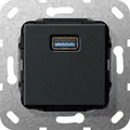 Produktbild: Gira 568210 USB 3.0 A Kupplung, Einsatz, schwarz matt