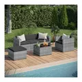 Produktbild: STEELSØN Sitzgruppe Zethora Gartenlounge Set aus Polyrattan, (5-tlg)