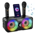 Produktbild: Karaoke Maschine für Erwachsene Kinder mit 2 drahtlose Mikrofone, tragbare Bl...