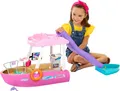 Produktbild: Barbie Traumboot Spielset Boot Pool Rutsche 6 Bereiche 20 Zubehörteile HJV37