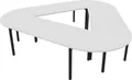Produktbild: Quadrifoglio Konferenztisch Idea+ weiß Trapezform, Vierkantrohr grau, 320,0 x 298,0 x 74,0 cm