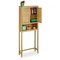 Produktbild: Relaxdays Waschmaschinenschrank LAMELL Bambus Hellbraun,Silber
