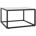 Produktbild: vidaXL Couchtisch Schwarz mit Weißem Glas in Marmor-Optik 60x60x35 cm