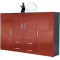Produktbild: Vladon Highboard, Bordeaux, Holzwerkstoff, 166x106x35 cm, Wohnzimmer, Kommoden & Sideboards, Highboards