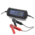 Produktbild: cartrend Mikroprozessor Batterieladegerät DP 4.1, 4A, automatische Diagnose- und Ladefunktion, Autostart nach Netzausfall, LCD-Anzeige, schutzisolierte Polklemmen, für Auto, Motorrad, Boote, Traktoren