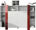 Produktbild: Vladon Highboard Ida, Germany, Anrichte mit 12 Fächern, Korpus in Weiß matt, Blenden in Bordeaux Hochglanz (149 x 101 x 34 cm) | Große Farbauswahl