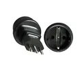 Produktbild: DINIC Reisestecker, Stromadapter Stecker Italien auf Schutzkontakt-Buchse, Netzadapter 3-polig IT (1 Stück, schwarz)