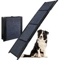 Produktbild: Hunderampe mit rutschfesten Teppich 170 cm klappbar für Auto Hunde Rampe Hundetreppe Einstiegshilfe 90 kg Belastbarkeit petigi - Schwarz/Grau