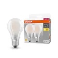 Produktbild: Osram BASE CLASSIC A GLFR 40 LED-Lampe mit Sockel E27, klassische Kolbenform, Doppelpack, 4W, 470lm, 2700K, warmweißes Licht, geringe Wärmeentwicklung, lange Lebensdauer, geringer Energieverbrauch