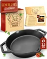 Produktbild: Gusseisenpfanne Induktion 32cm Doppelgriff  inkl. Anleitung und Rezeptbuch  G...