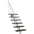 Produktbild: DOLLE Außentreppe Gardenstep 6 Stufen Höhe 111-135 cm Stufen Trimax® 80cm Dunkelbraun Ink. Steiggeländer