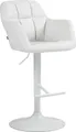 Produktbild: CLP Barhocker Natoma Kunstleder I 360° Drehbar, Metallgestell Höhenverstellbar,weiß Metall matt weiss