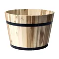 Produktbild: Pflanzkübel Holz rund 29 cm Holzfass Blumenkübel Blumentopf natur Pflanztopf