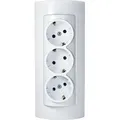 Produktbild: NEU Aufputz Schucko Steckdosen 2/3 fach oder 3-fach mit LED und Verteiler 3-fach - Weiß
