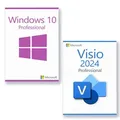 Produktbild: Microsoft Windows 10 Professional + Microsoft Visio 2024 Professional Lizenz für 3 PC