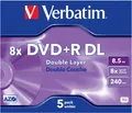 Produktbild: Verbatim DVD-Rohlinge DVD+R DL 8x 8.5GB (5er JewelCase)