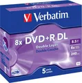 Produktbild: Verbatim DVD+R DL 8,5GB 8x 5er Pack Jewelcase silber kratzfest