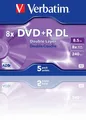Produktbild: VERBATIM DVD+R DL 8,5 GB 8x Speed 5er JewelCase Rohlinge Oberfläche Matt Silver