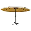 Produktbild: Mendler Sonnenschirm Meran Pro, Gastronomie Marktschirm mit Volant Ø 5m Polyester/Alu 28kg ~ creme ohne Ständer