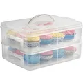 Produktbild: Stapelbare Cupcake/Muffin-Transportbox aus Kunststoff, Rechteckig