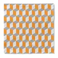 Produktbild: Sovie HOME Serviette CHICAGO in ORANGE-GRAU aus 3-lagigem Tissue, 33x33cm (16,5x16,5cm gefaltet), 1/4 Falz, 20 Stück, geometrisches 3D-Design, elegant, Tischdeko, Party, Fest