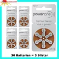 Produktbild: 30 Batterien PowerOne Typ 312 BATTERIEN  PR41  p312 HÖRGERÄTE BATTERIE Braun