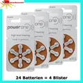 Produktbild: 24 Batterien PowerOne Typ 312 BATTERIEN  PR41  p312 HÖRGERÄTE BATTERIE Braun