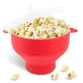 Produktbild: Fousenuk Popcorn Mikrowelle, Faltbar Silicone Popcorn Behälter, Bpa-Frei Popcorn Topf Schüssel Mit Deckel, Heiße Air Mais Popcorn Maker Machine, Ohne Öl Popper Bowl für Party, Wohnheim, Haus, Küche