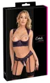 Produktbild: Cottelli LINGERIE Sexy 2-teiliges Set mit lila Spitze und weißen Perlen 80BM