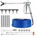 Produktbild: VEVOR Airless Farbspritzpistole und Schlauch Set, 3600 PSI Farbspritzschlauch-Set mit 5 Spitzen, 211, 315, 417, 517, 623