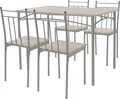 Produktbild: ML-Design 5-teilig Essgruppe, Esstisch mit 4 Stühlen, Eiche hell, Holz, Esszimmerstühle mit Metallbeinen