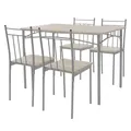 Produktbild: ML-Design Esstisch mit 4 Stühlen, Eiche hell, Essgruppe Set 5-TLG für 4 Personen, Holz, Esszimmerstühle mit Metallbeinen, Küchentisch Set, Esszimmergarnitur, Sitzgruppe für Esszimmer Wohnzimmer Küche