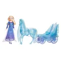 Produktbild: Mattel Disney Die Eiskönigin Elsa Modepuppe mit abnehmbarem Kleid und Schuhen, mystischem Nokk in Pferdeform und Abenteuer-Kutsche, inspiriert von Die Eiskönigin: Winterfest“, JBG56