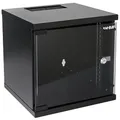 Produktbild: HMF 63406-02 Netzwerkschrank, Serverschrank 10 Zoll | 6 HE | 300 mm Tiefe | Voll montiert | Glastür | Schwarz