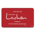 Produktbild: Kesper 323-12 Frühstücksbrettchen mit Text Lachen, 23,5 x 14 cm, Melamin, rot