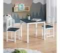 Produktbild: Bellabino Kindersitzgruppe Sora, (2 Stühle und 1 Tisch), Holzsitzgruppe aus Massivholz, abgerundete Ecken, Weiß/Grau