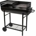 Produktbild: Aktiver Holzkohlegrill mit Rädern Kunststoff emailliertes Metall 97 x 96 x 42 cm Schwarz