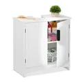 Produktbild: Relaxdays Waschbeckenunterschrank mit 2 Türen, HxBxT: 60 x 60 x 30 cm, aus MDF, Badunterschrank für Waschbecken, weiß