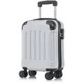Produktbild: Koffer Suitcase, Trolley Reisekoffer Set, Rollkoffer Handgepäck,Hartschalenreisekoffer mit4Rollen360°, Zahlenschloss, Weicher Gummigriff (M, Silber) - Silber