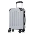 Produktbild: yonsly Koffer Suitcase M Silber, Trolley Reisekoffer, Rollkoffer Handgepäck, Kabinenkoffer mit 4 Rollen 360°, Hartschalenreisekoffer, Zahlenschloss, Weicher Gummigriff