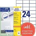 Produktbild: AVERY Zweckform ultragrip Universaletiketten 3474 Selbstklebend DIN A4 Weiß 70 x 37 mm 100 Blatt à 24 Etiketten