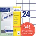 Produktbild: AVERY Zweckform Etiketten 3474 weiß 70,0 x 37,0 mm, 100 Blatt