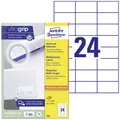 Produktbild: Avery-Zweckform 3474 Universal-Etiketten 70 x 37mm Papier Weiß 2400 St. Permanent haftend Tintenstrahldrucker, Laserdrucker